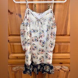 AUW Juniors Off The Shoulder Floral Dress